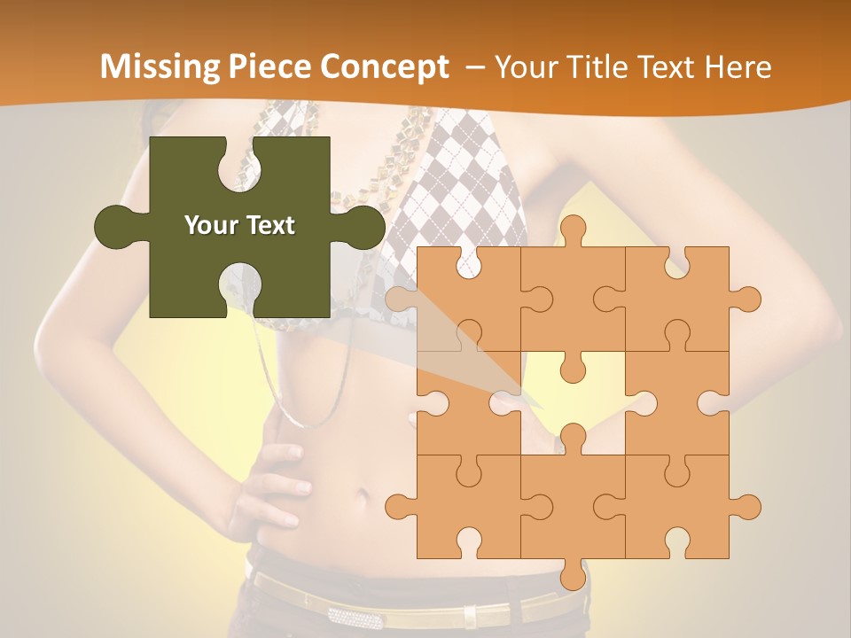 A Woman In A Bikini Top And Shorts Posing For A Picture PowerPoint Template