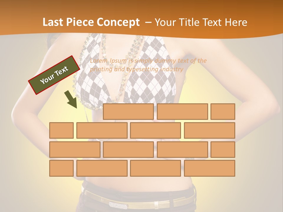 A Woman In A Bikini Top And Shorts Posing For A Picture PowerPoint Template