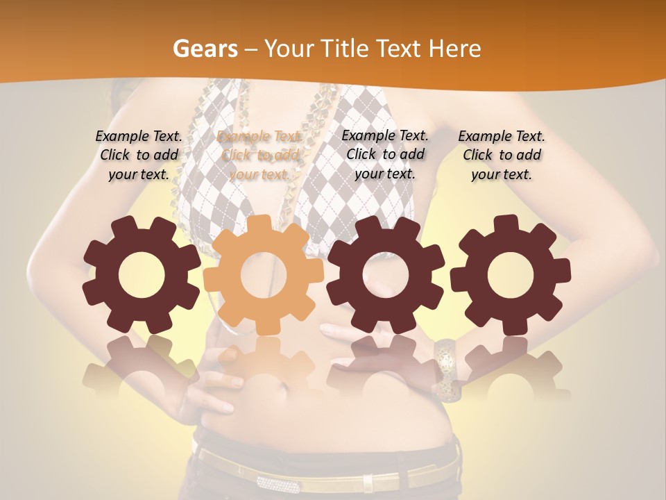 A Woman In A Bikini Top And Shorts Posing For A Picture PowerPoint Template