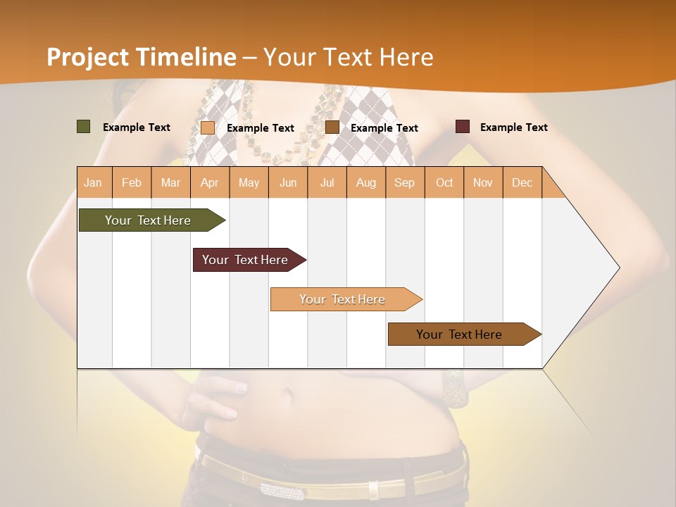 A Woman In A Bikini Top And Shorts Posing For A Picture PowerPoint Template