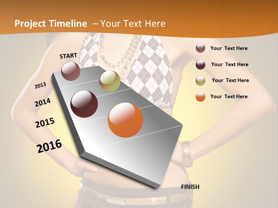 A Woman In A Bikini Top And Shorts Posing For A Picture PowerPoint Template