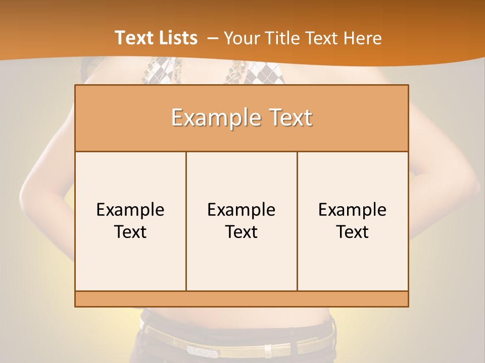 A Woman In A Bikini Top And Shorts Posing For A Picture PowerPoint Template