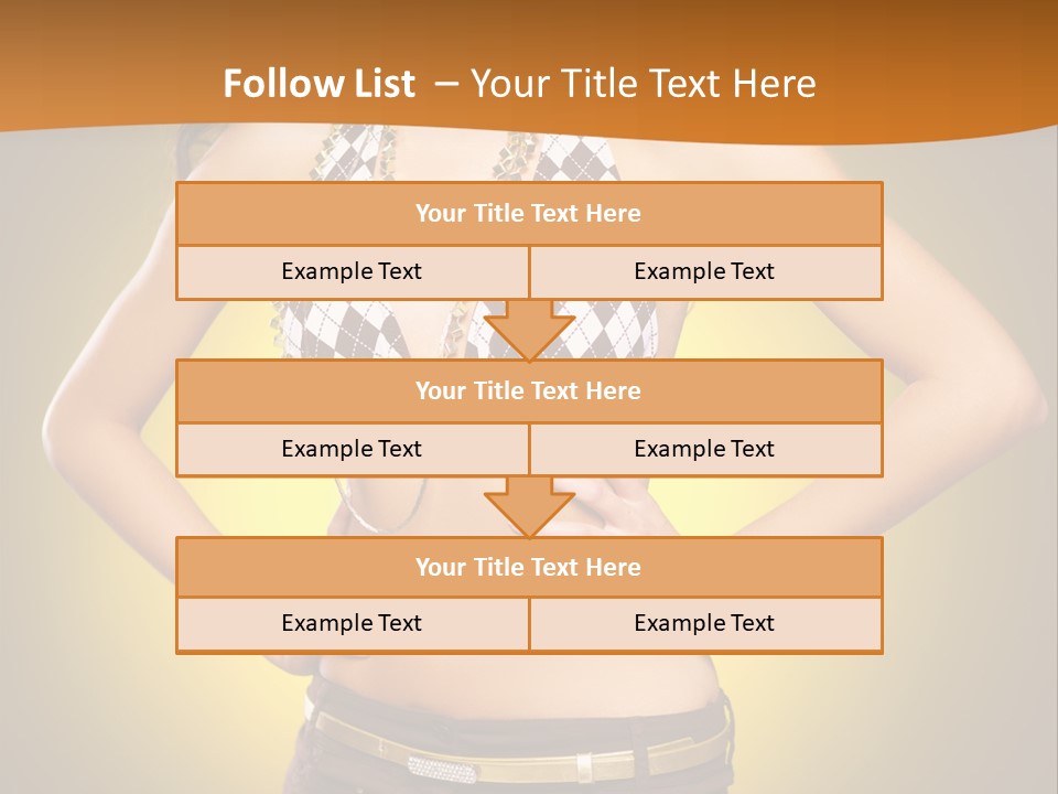 A Woman In A Bikini Top And Shorts Posing For A Picture PowerPoint Template