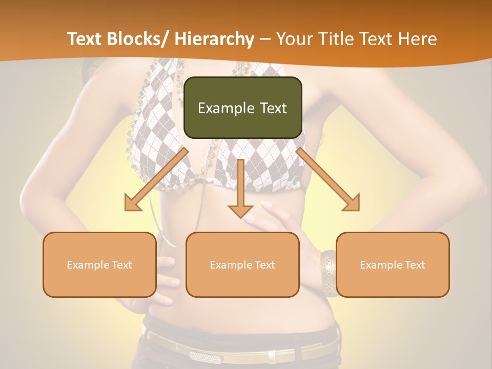 A Woman In A Bikini Top And Shorts Posing For A Picture PowerPoint Template