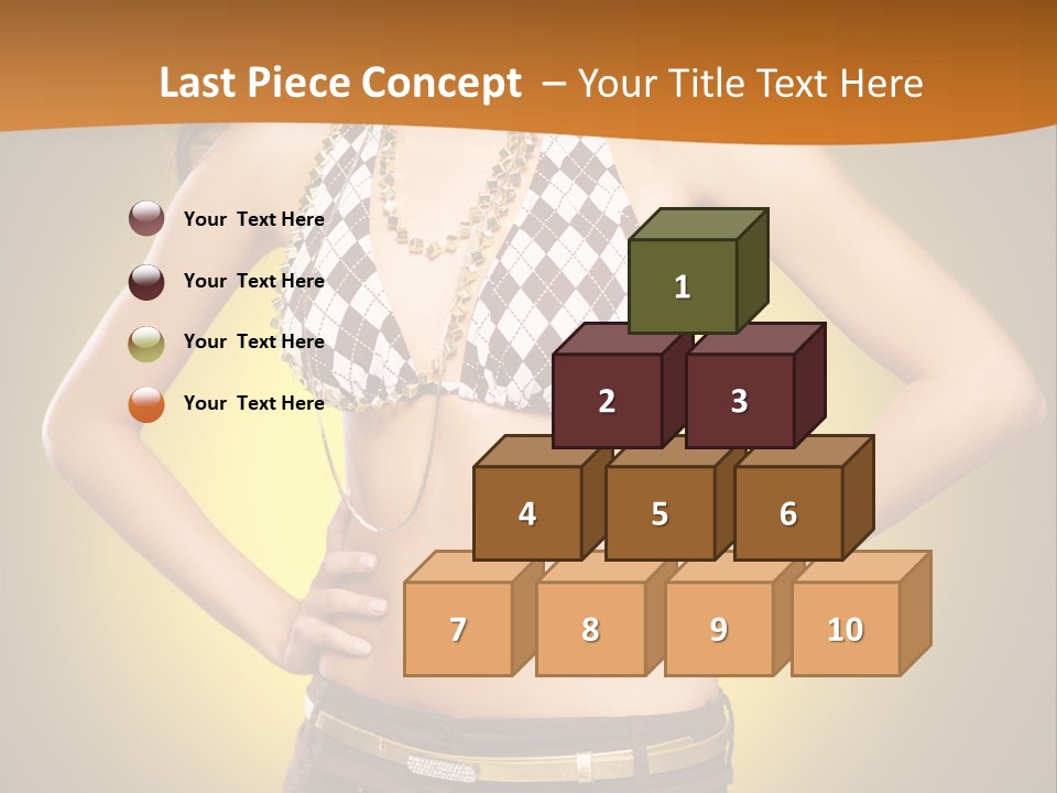 A Woman In A Bikini Top And Shorts Posing For A Picture PowerPoint Template