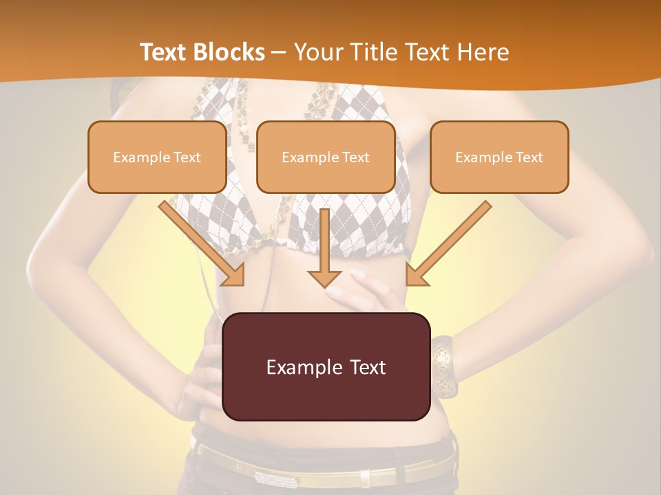 A Woman In A Bikini Top And Shorts Posing For A Picture PowerPoint Template