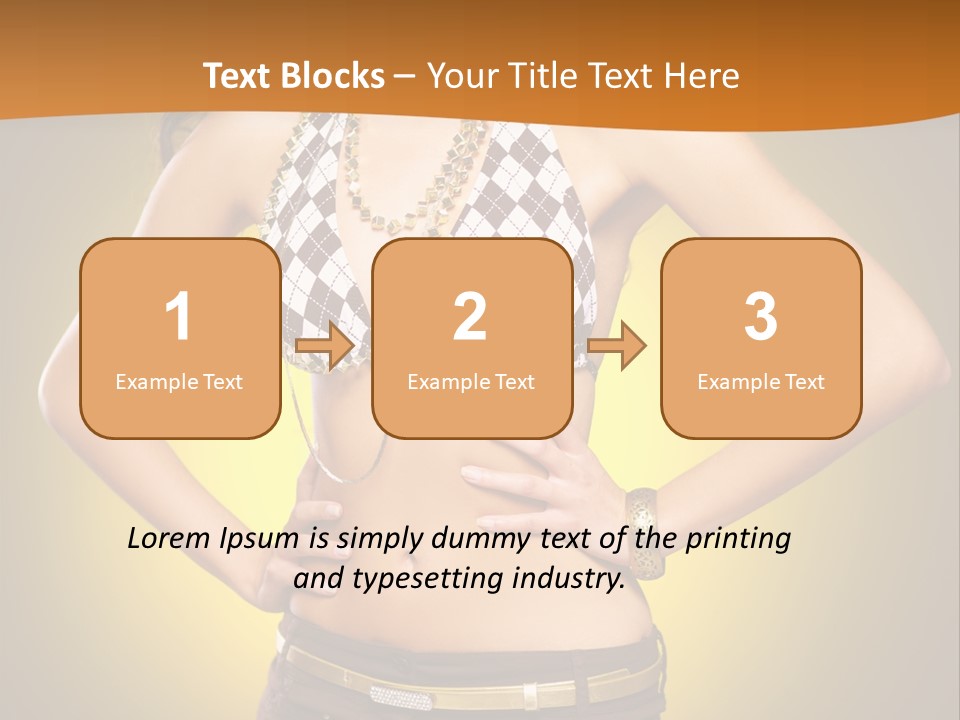 A Woman In A Bikini Top And Shorts Posing For A Picture PowerPoint Template