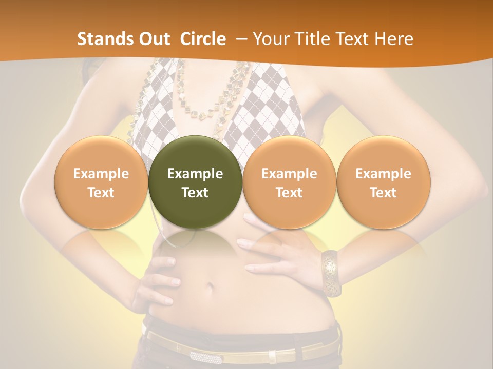 A Woman In A Bikini Top And Shorts Posing For A Picture PowerPoint Template