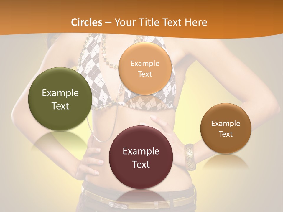 A Woman In A Bikini Top And Shorts Posing For A Picture PowerPoint Template