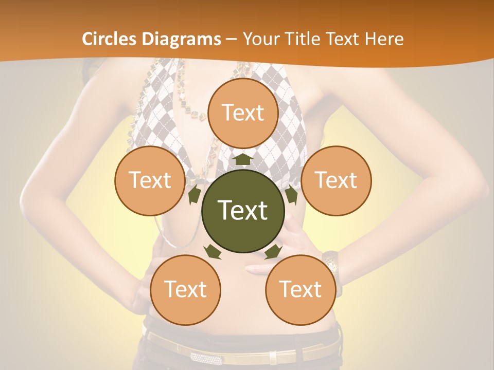 A Woman In A Bikini Top And Shorts Posing For A Picture PowerPoint Template