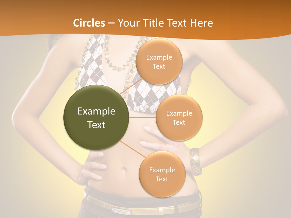 A Woman In A Bikini Top And Shorts Posing For A Picture PowerPoint Template