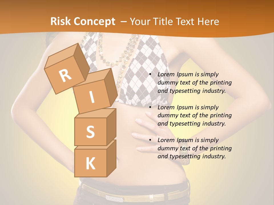 A Woman In A Bikini Top And Shorts Posing For A Picture PowerPoint Template