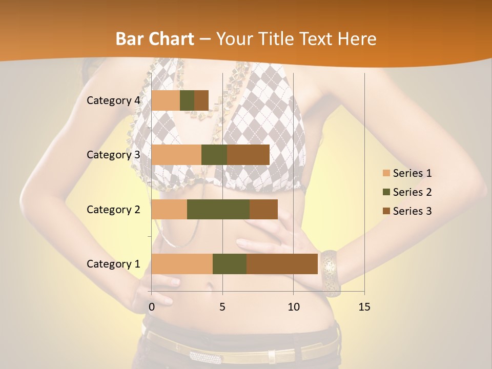 A Woman In A Bikini Top And Shorts Posing For A Picture PowerPoint Template