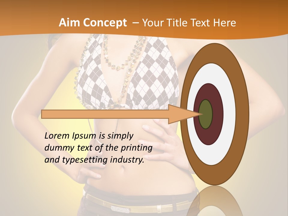 A Woman In A Bikini Top And Shorts Posing For A Picture PowerPoint Template