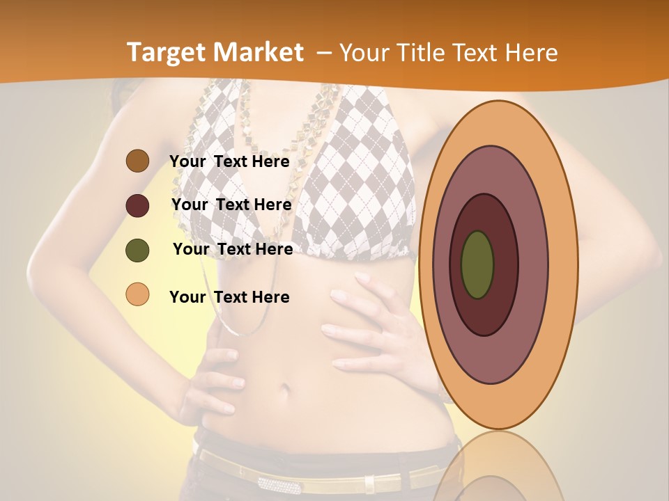 A Woman In A Bikini Top And Shorts Posing For A Picture PowerPoint Template