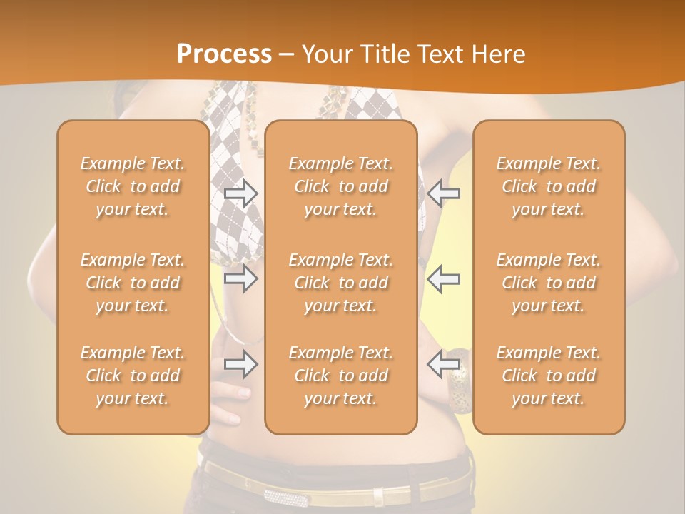 A Woman In A Bikini Top And Shorts Posing For A Picture PowerPoint Template