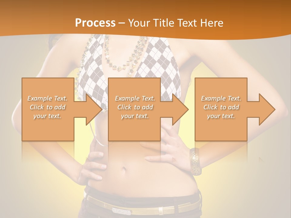 A Woman In A Bikini Top And Shorts Posing For A Picture PowerPoint Template