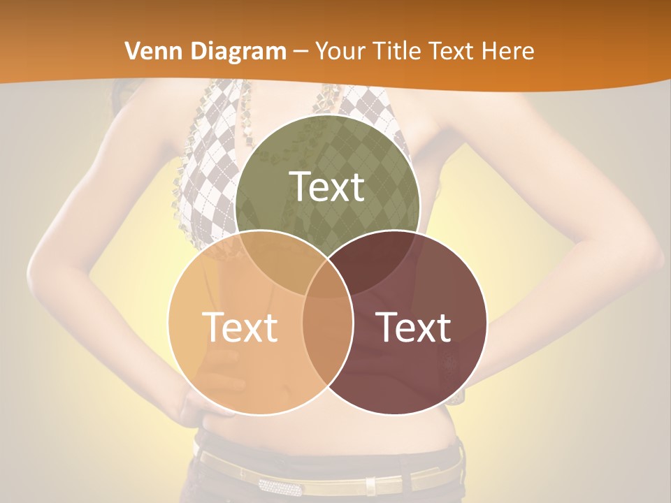 A Woman In A Bikini Top And Shorts Posing For A Picture PowerPoint Template