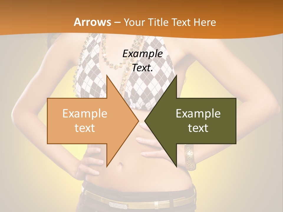 A Woman In A Bikini Top And Shorts Posing For A Picture PowerPoint Template