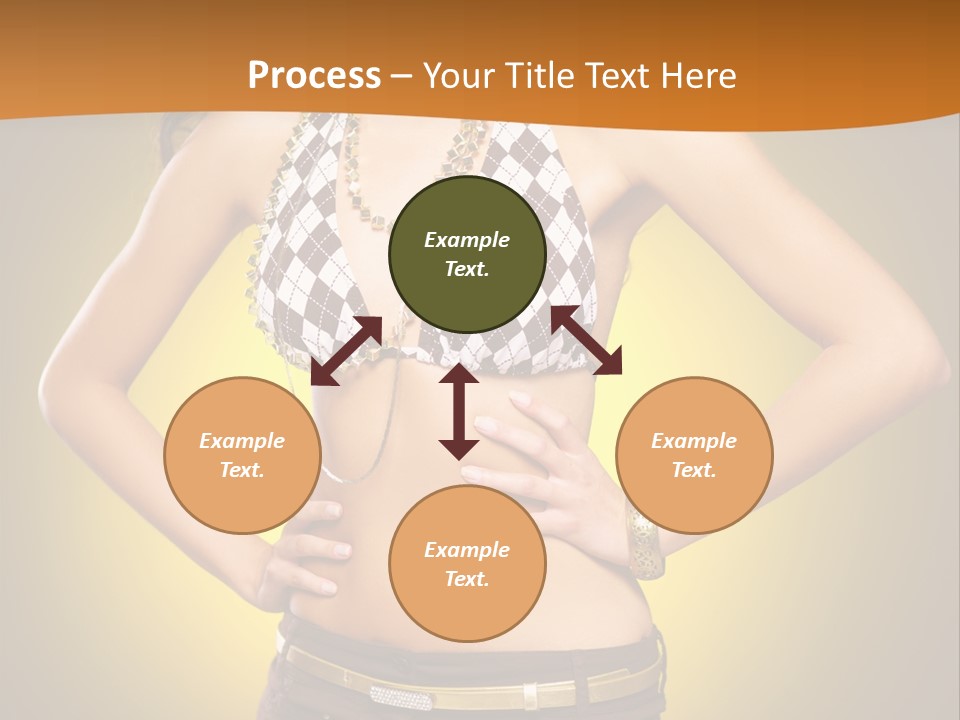 A Woman In A Bikini Top And Shorts Posing For A Picture PowerPoint Template