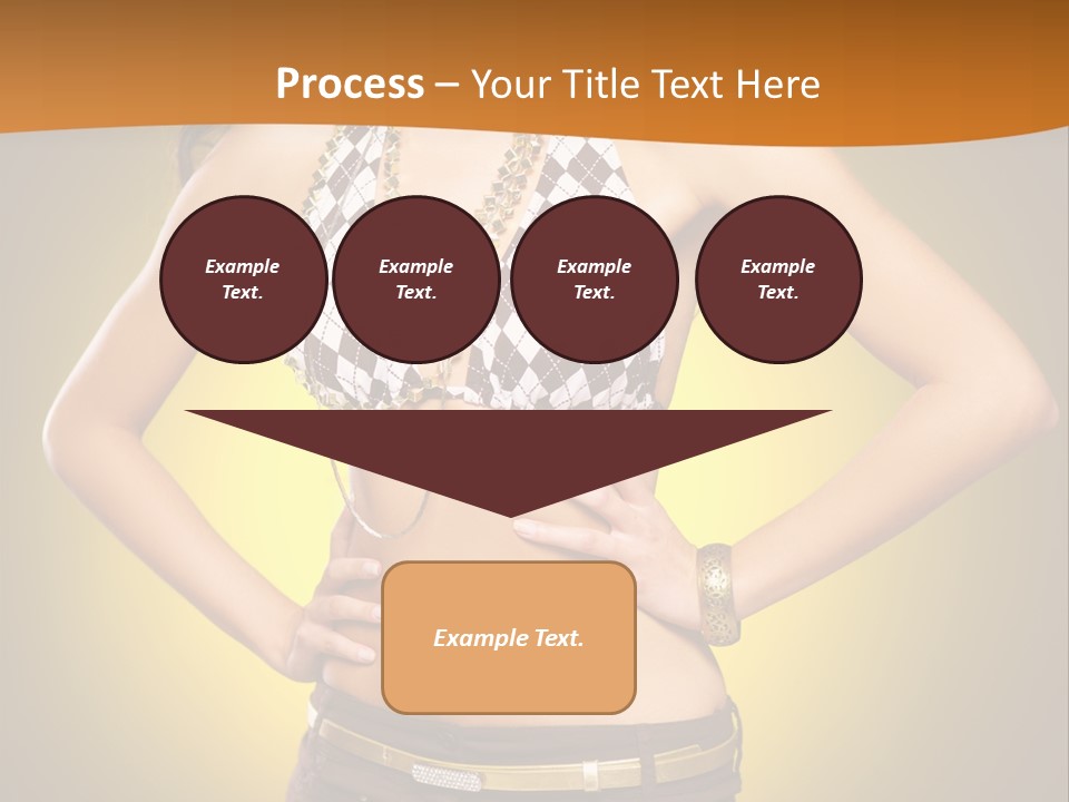 A Woman In A Bikini Top And Shorts Posing For A Picture PowerPoint Template