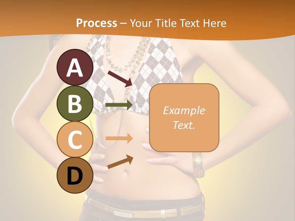 A Woman In A Bikini Top And Shorts Posing For A Picture PowerPoint Template