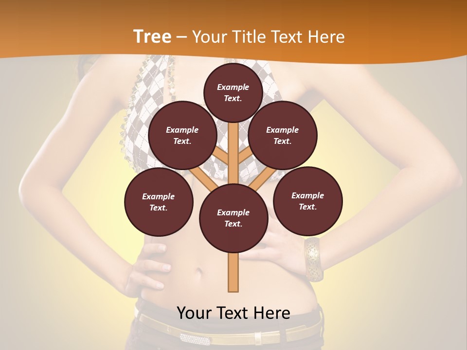 A Woman In A Bikini Top And Shorts Posing For A Picture PowerPoint Template