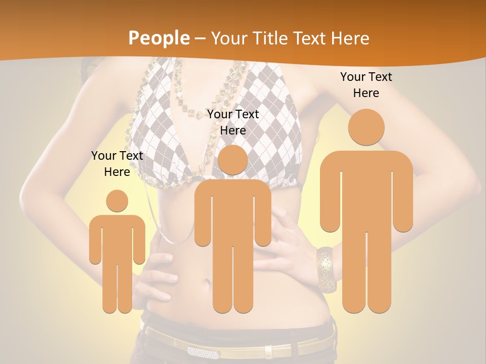 A Woman In A Bikini Top And Shorts Posing For A Picture PowerPoint Template