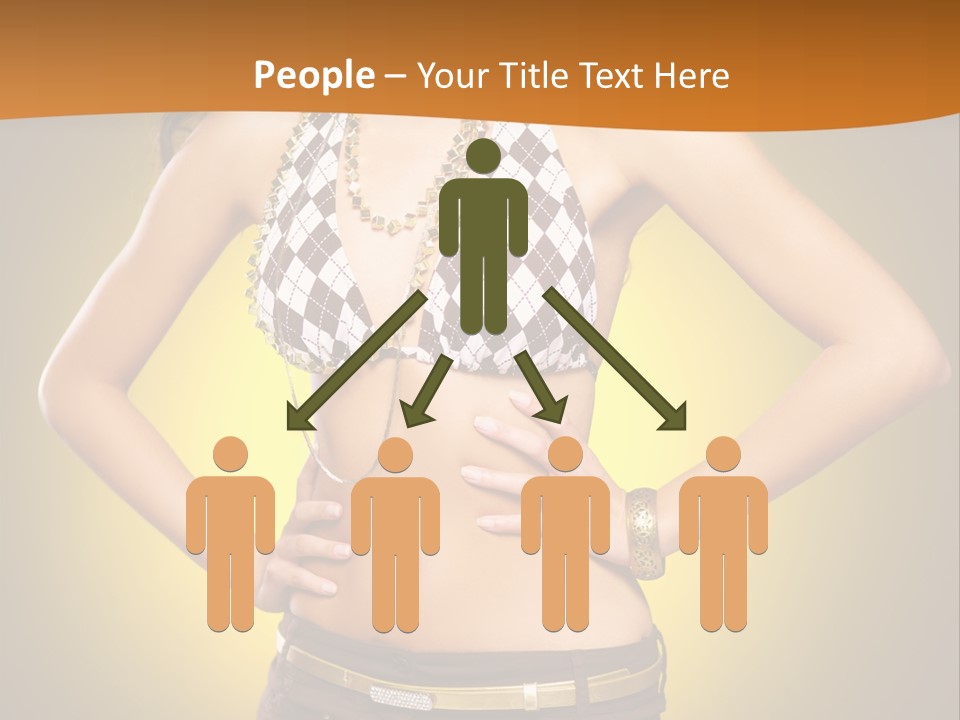 A Woman In A Bikini Top And Shorts Posing For A Picture PowerPoint Template