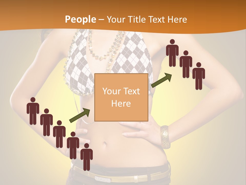 A Woman In A Bikini Top And Shorts Posing For A Picture PowerPoint Template