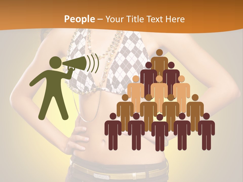 A Woman In A Bikini Top And Shorts Posing For A Picture PowerPoint Template