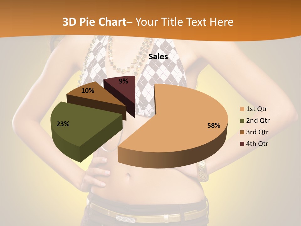 A Woman In A Bikini Top And Shorts Posing For A Picture PowerPoint Template