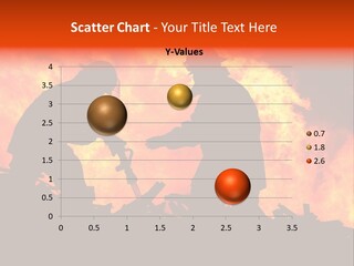 Two Fire Fighters In Silhouette Against A Blazing Background PowerPoint Template