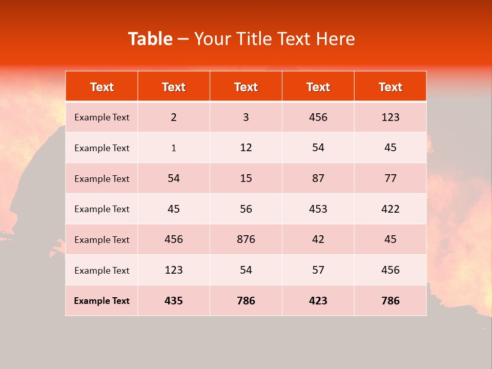 Two Fire Fighters In Silhouette Against A Blazing Background PowerPoint Template