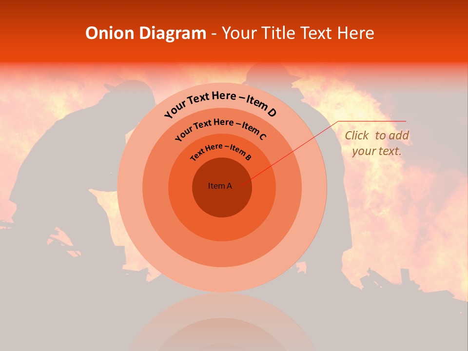 Two Fire Fighters In Silhouette Against A Blazing Background PowerPoint Template