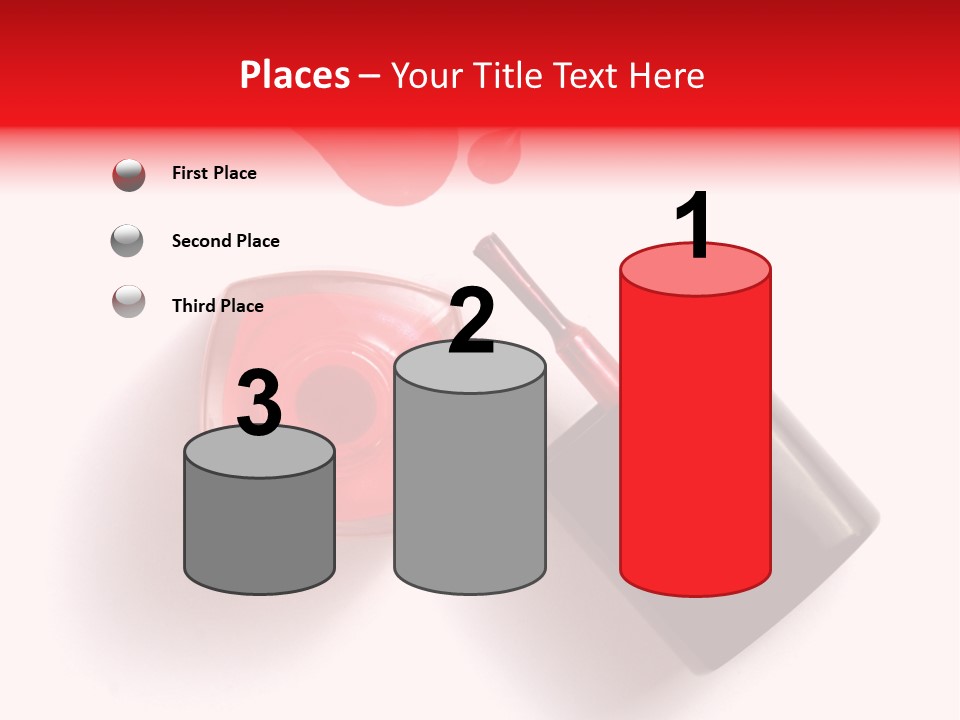 A Bottle Of Red Nail Polish With A Red Liquid Coming Out Of It PowerPoint Template