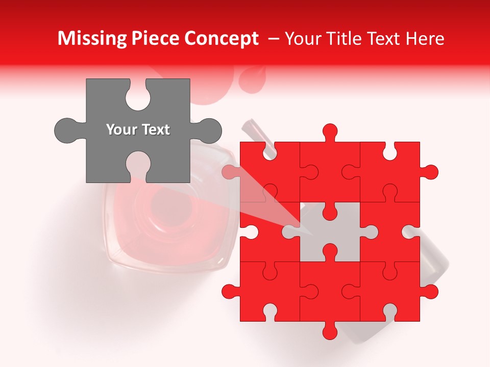 A Bottle Of Red Nail Polish With A Red Liquid Coming Out Of It PowerPoint Template