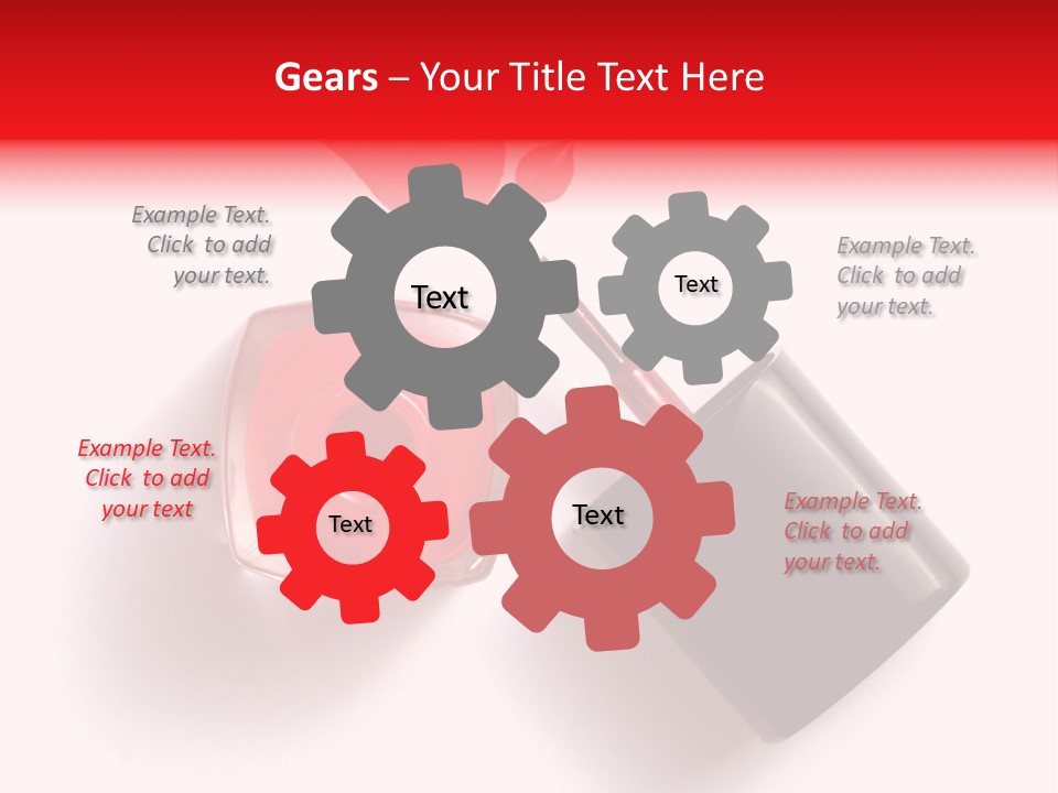 A Bottle Of Red Nail Polish With A Red Liquid Coming Out Of It PowerPoint Template