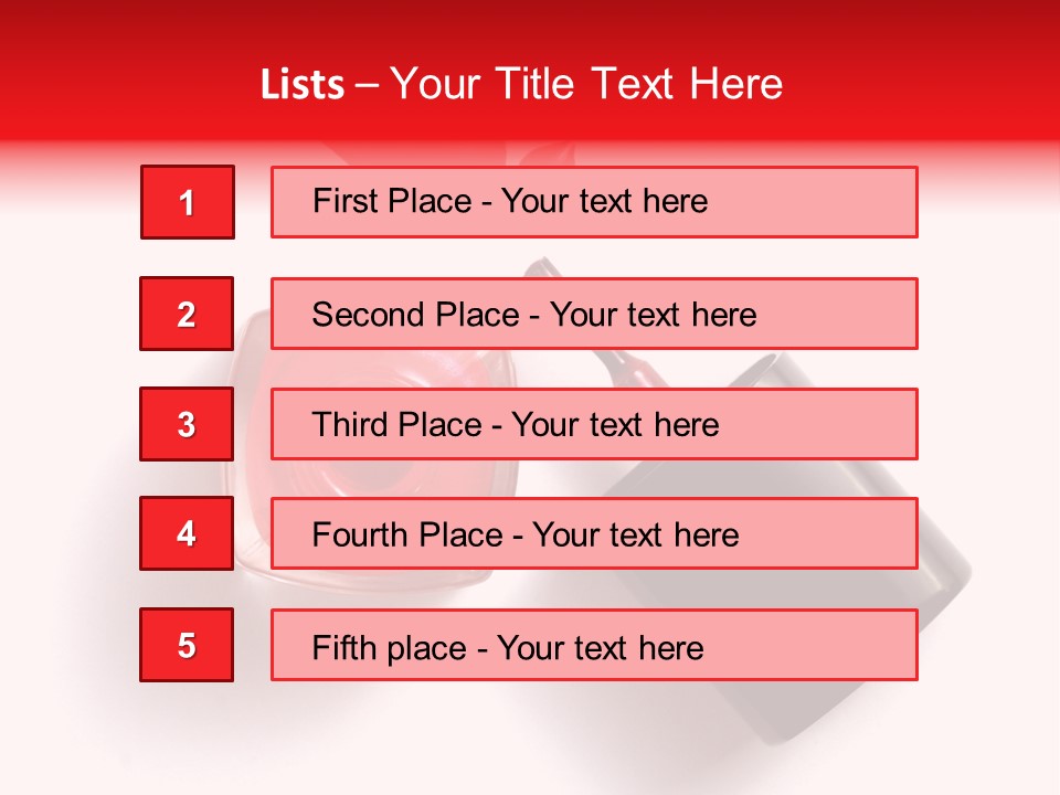 A Bottle Of Red Nail Polish With A Red Liquid Coming Out Of It PowerPoint Template
