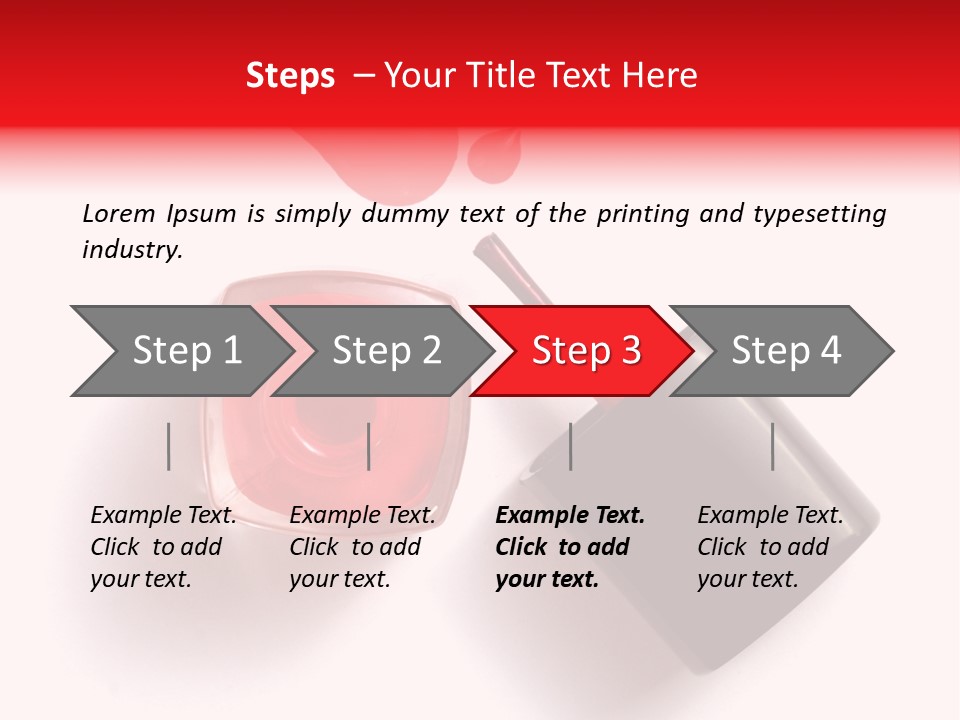 A Bottle Of Red Nail Polish With A Red Liquid Coming Out Of It PowerPoint Template