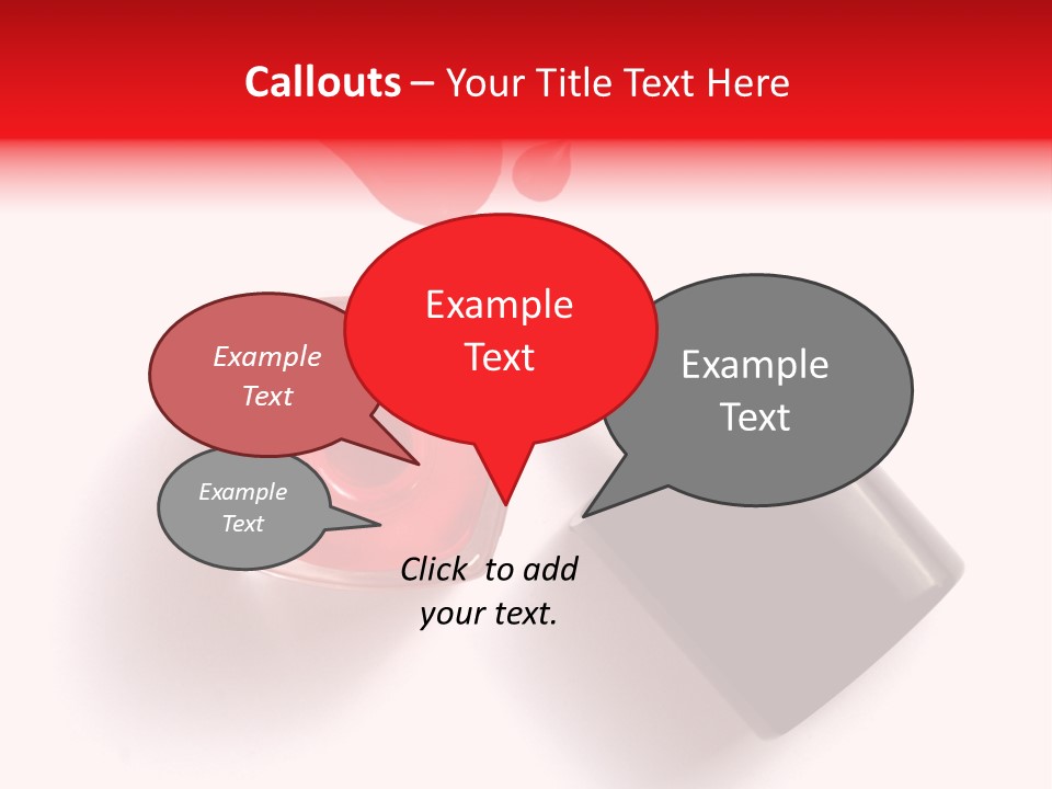 A Bottle Of Red Nail Polish With A Red Liquid Coming Out Of It PowerPoint Template