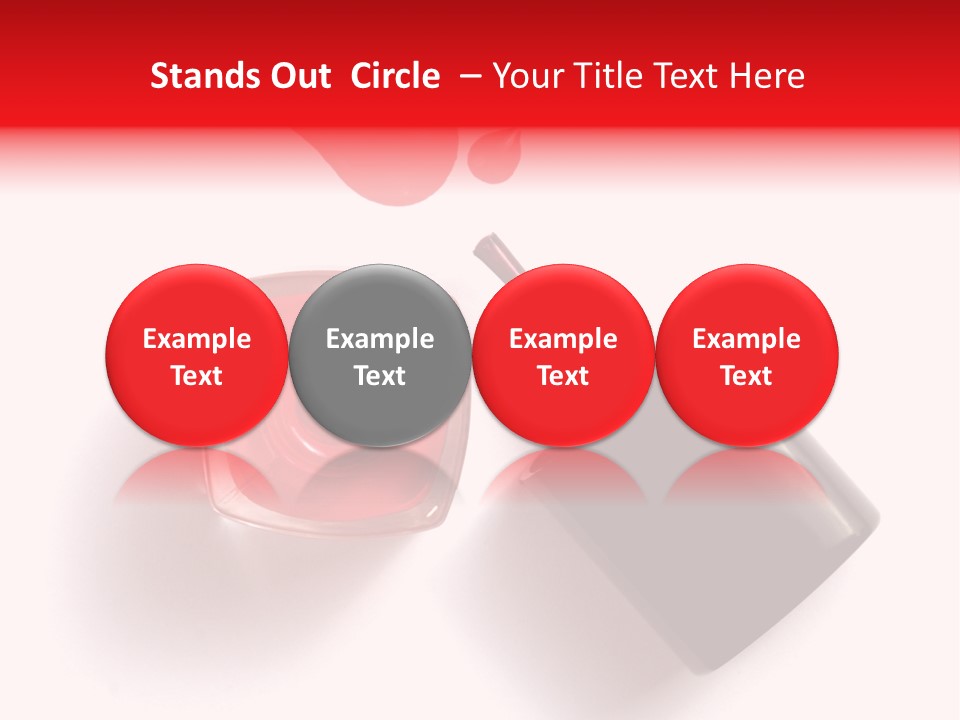 A Bottle Of Red Nail Polish With A Red Liquid Coming Out Of It PowerPoint Template