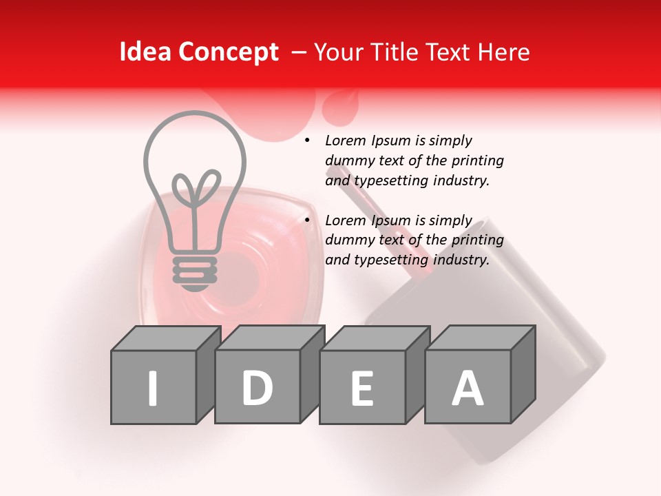 A Bottle Of Red Nail Polish With A Red Liquid Coming Out Of It PowerPoint Template