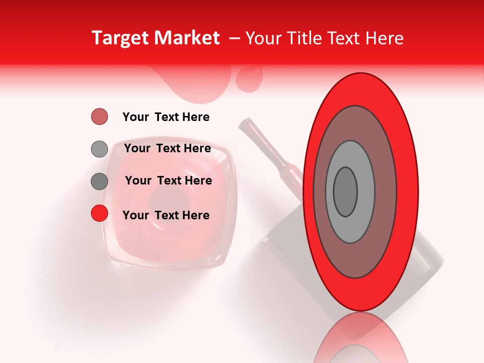 A Bottle Of Red Nail Polish With A Red Liquid Coming Out Of It PowerPoint Template