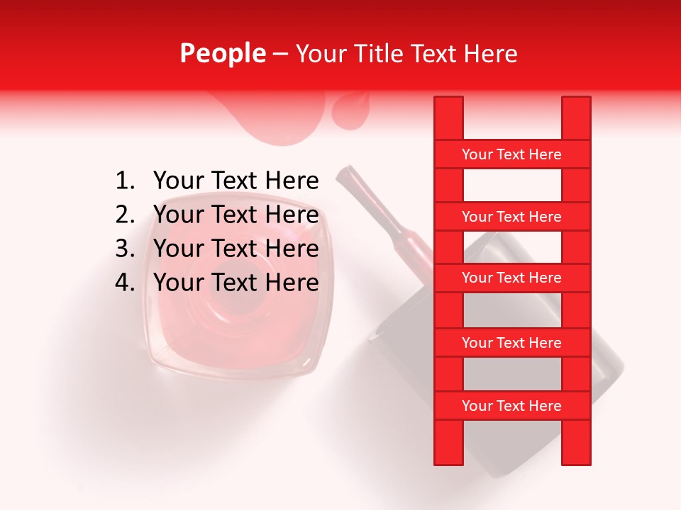 A Bottle Of Red Nail Polish With A Red Liquid Coming Out Of It PowerPoint Template