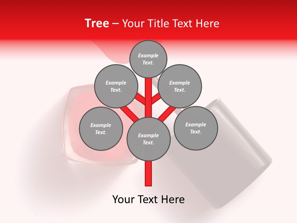 A Bottle Of Red Nail Polish With A Red Liquid Coming Out Of It PowerPoint Template