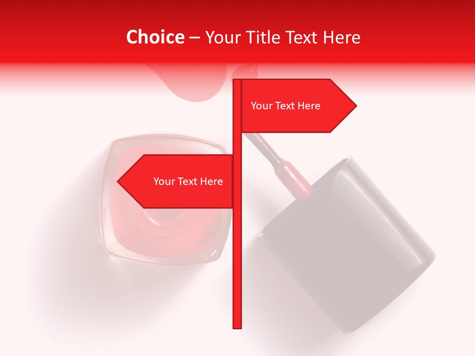 A Bottle Of Red Nail Polish With A Red Liquid Coming Out Of It PowerPoint Template