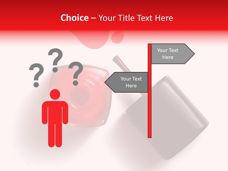 A Bottle Of Red Nail Polish With A Red Liquid Coming Out Of It PowerPoint Template