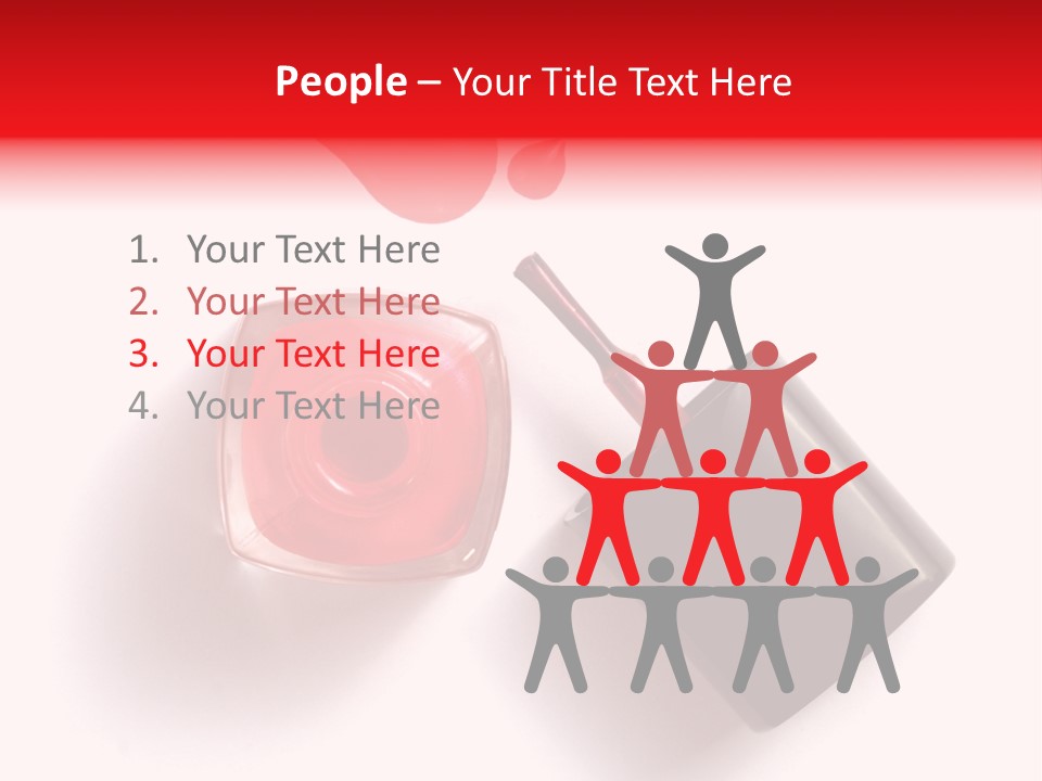 A Bottle Of Red Nail Polish With A Red Liquid Coming Out Of It PowerPoint Template
