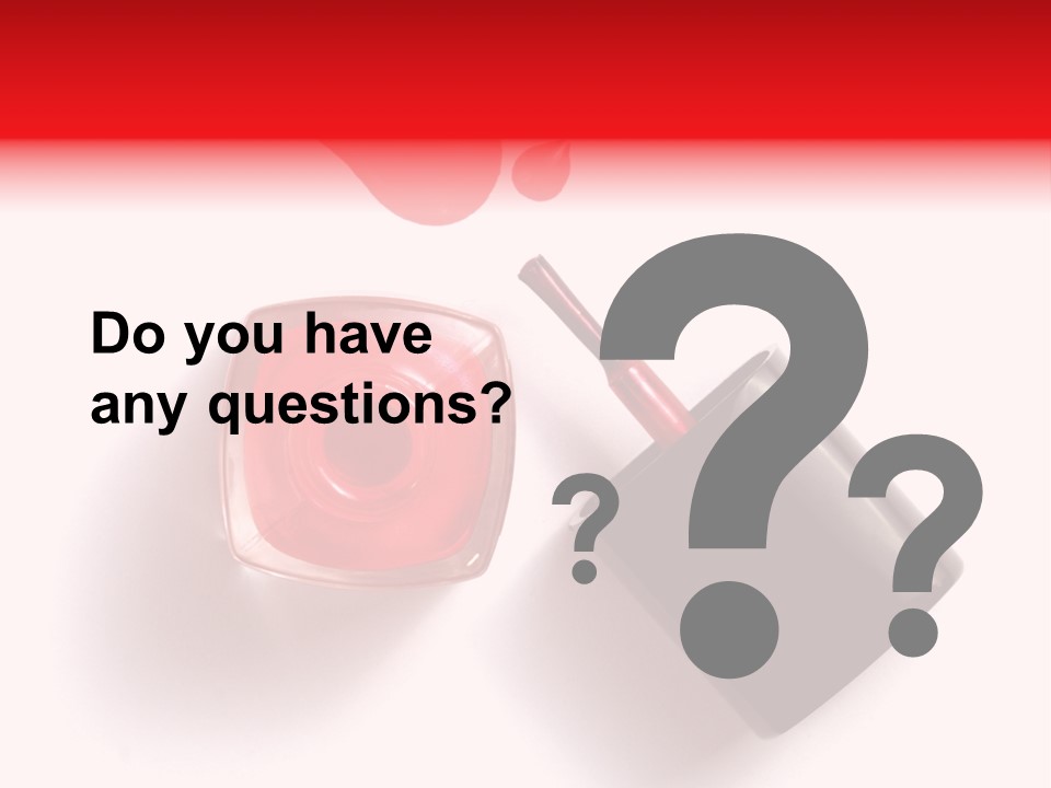 A Bottle Of Red Nail Polish With A Red Liquid Coming Out Of It PowerPoint Template